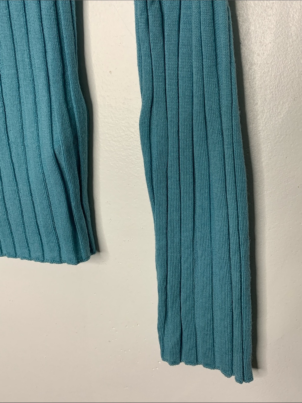 J. Crew Merino Wool Wide-Ribbed Aegean Teal Crewneck longsleeve Top 2026 New M - Picture 5 of 12